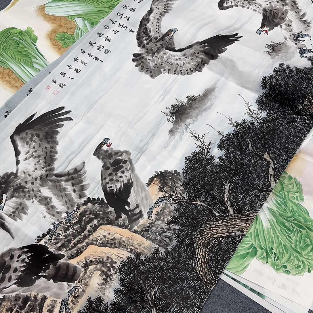 国画宝***北尺寸100X240手绘作品 