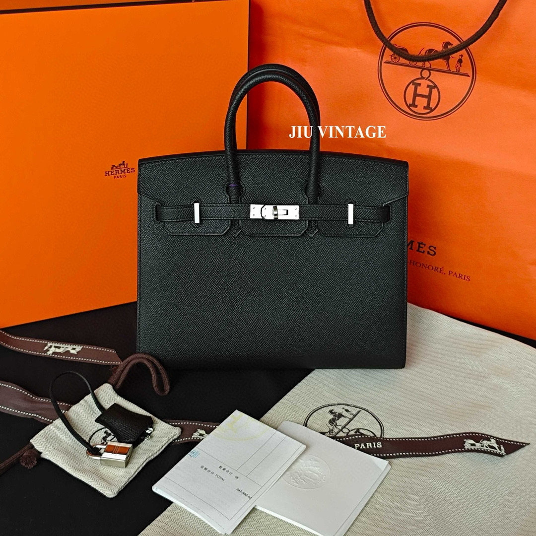 99新  黑银birkin25ep外缝w刻闲置全套JM13-0163