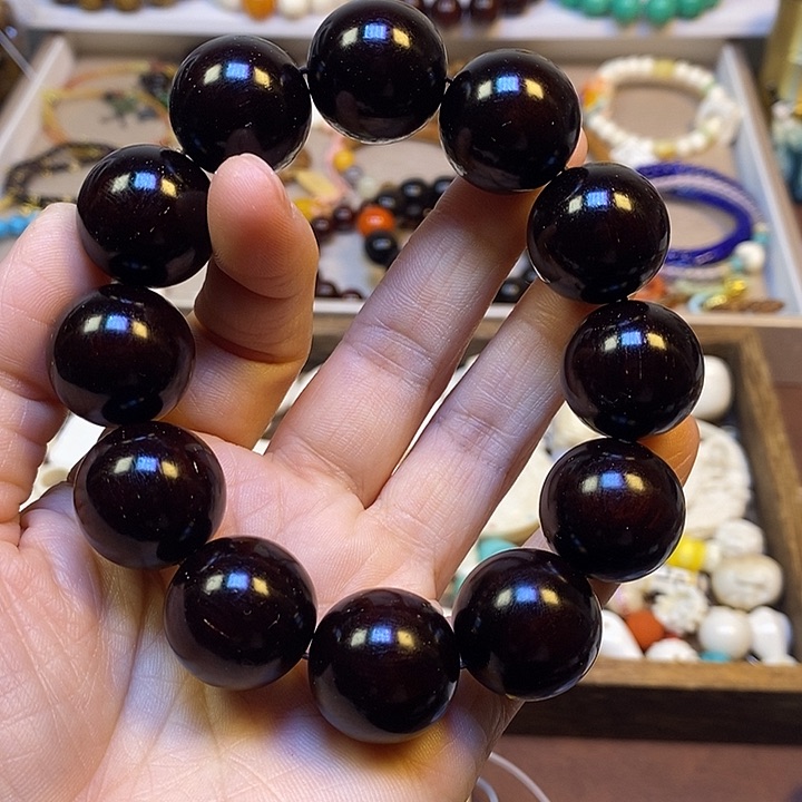 木小叶紫檀2.0高油密金星手串克重67