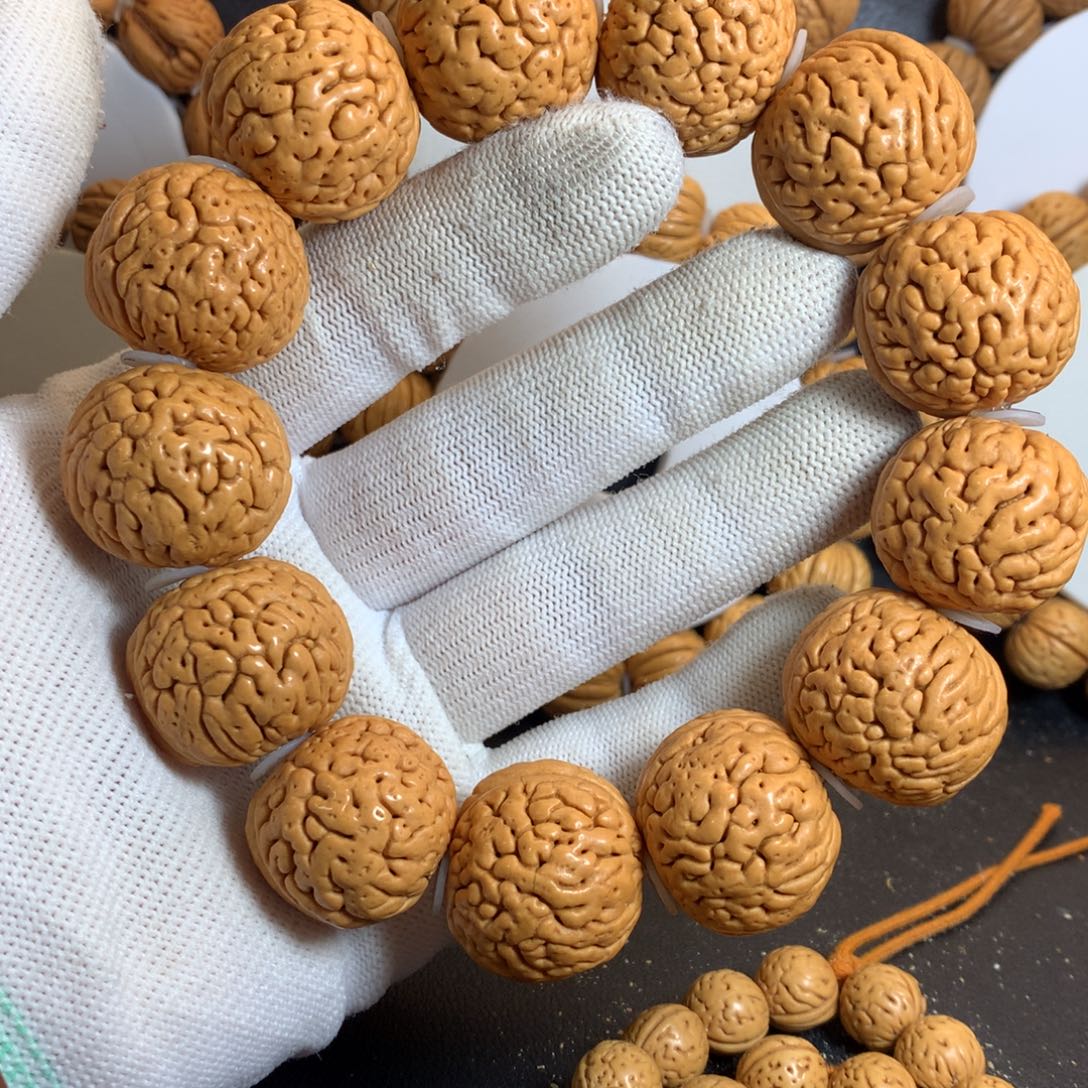 桃核手串24尺爆纹苹果