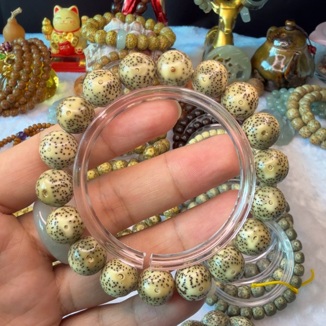 星月菩提手串糯冰青花圆珠13