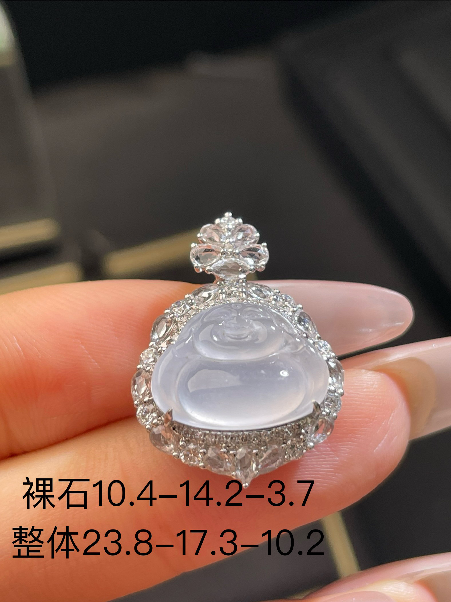 自家档口货品 玻璃种佛公迷你极光佛 炸光光感十足重金豪华镶嵌