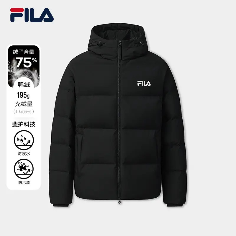 FILA斐乐情侣羽绒服冬季新款休闲保暖舒适连帽外套F51U549904F
