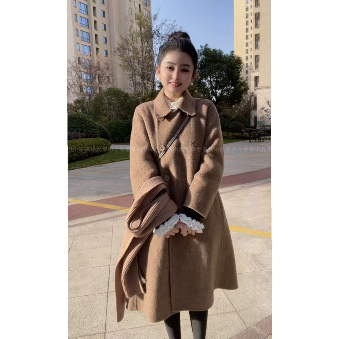 2025秋冬新款宽松中长款毛呢外套女士秋冬加厚显瘦气质29112