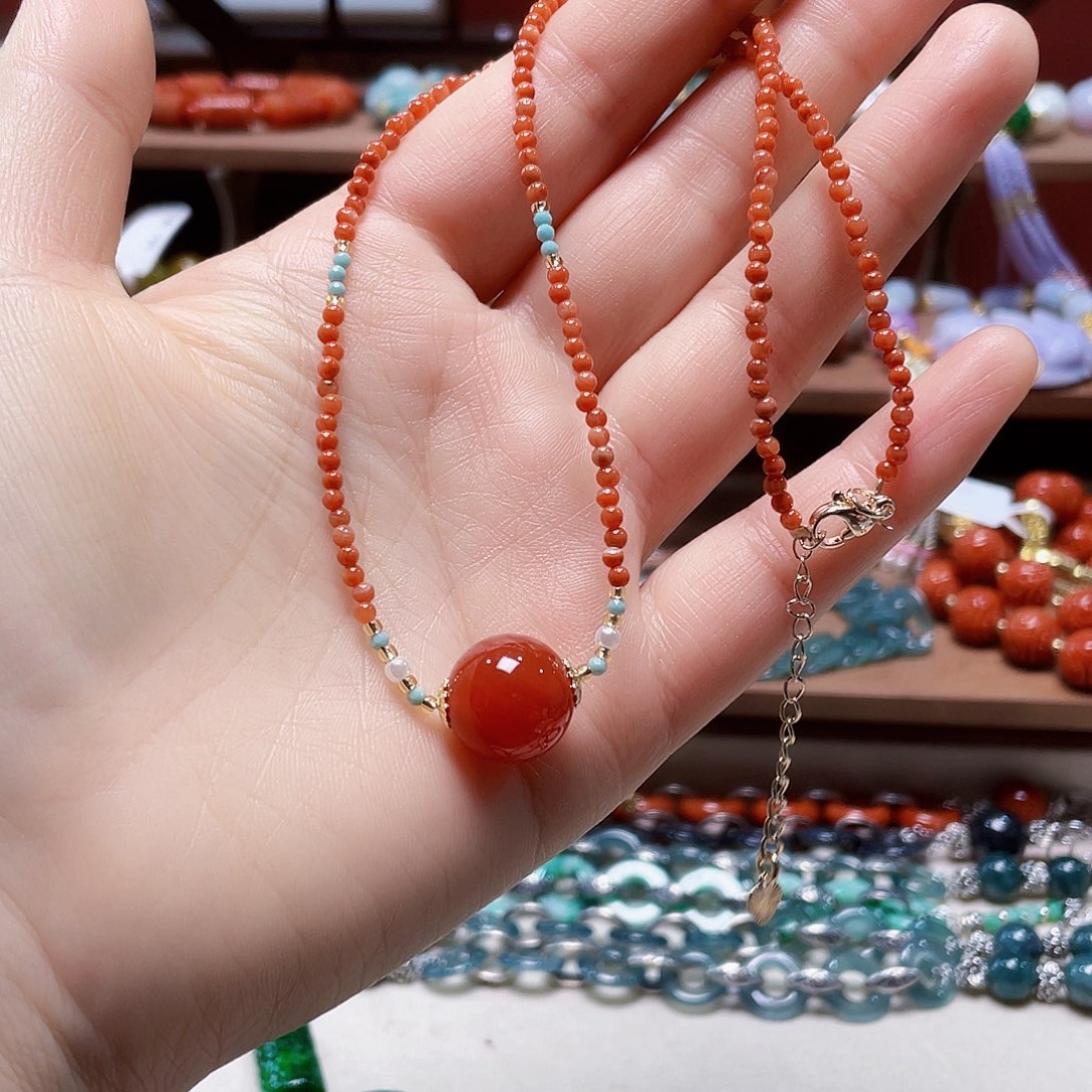 南红玛瑙合金手链饰品