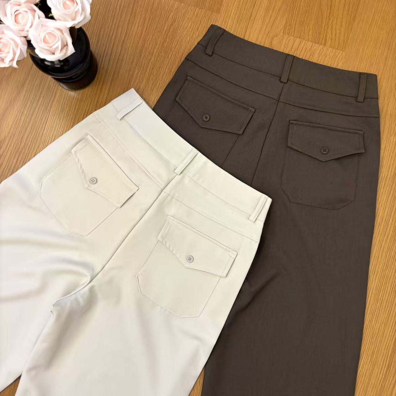 【现货+原版】秋季新款高腰宽松直筒休闲设计感百搭西裤商品图