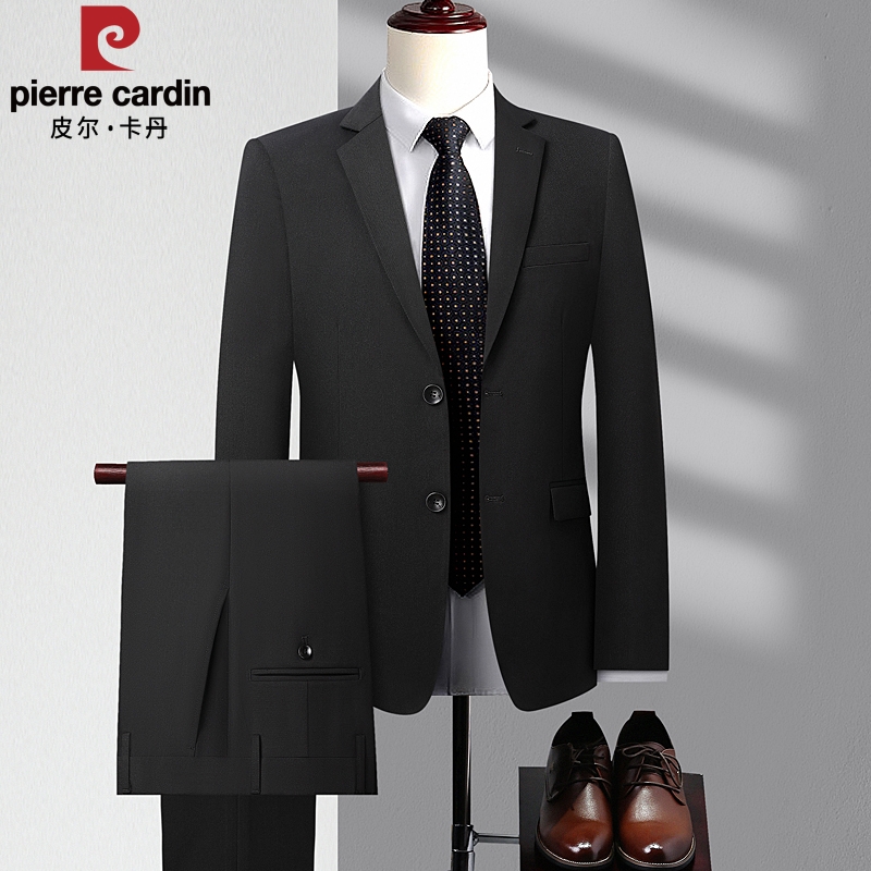 皮尔卡丹西服套装主持人服装男装休闲上班西服正装韩版春秋
