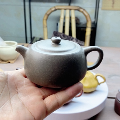 紫砂茶壶井栏天青泥