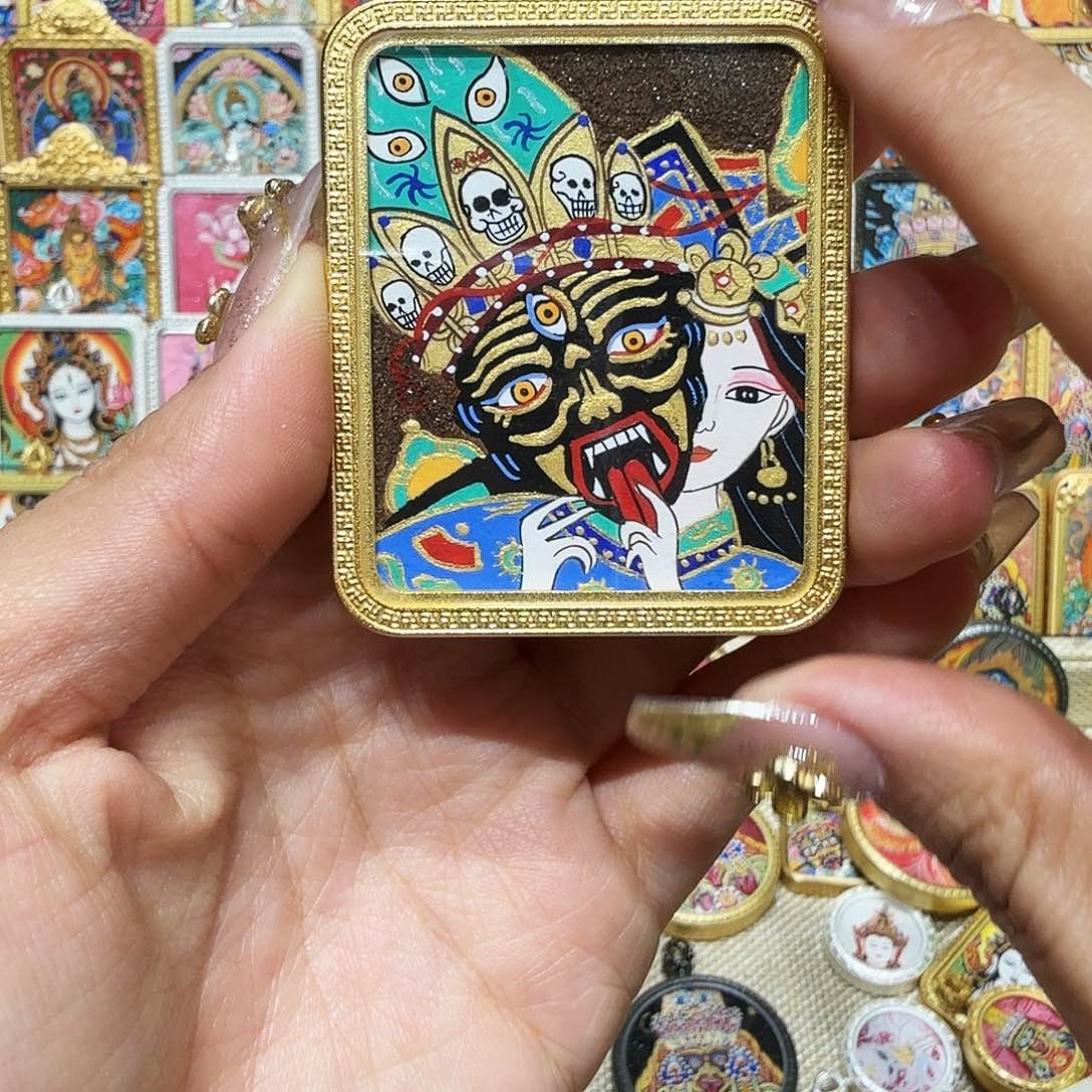 吊坠热贡纯手绘唐卡非遗文化