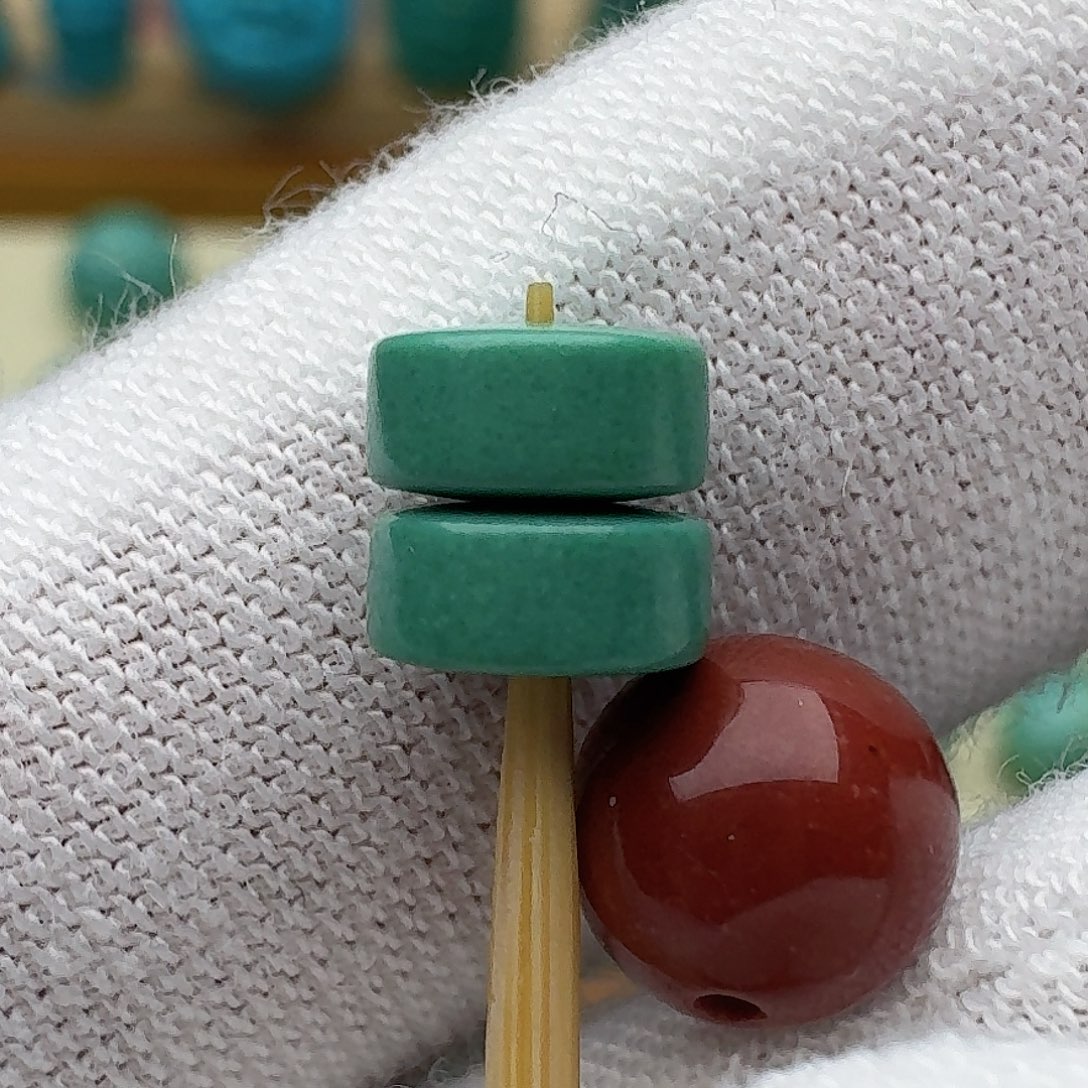 南红玛瑙未镶嵌直切隔片对珠6.1