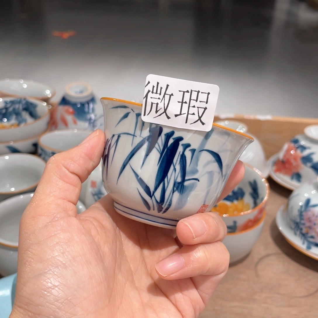 釉下彩纯手绘微瑕