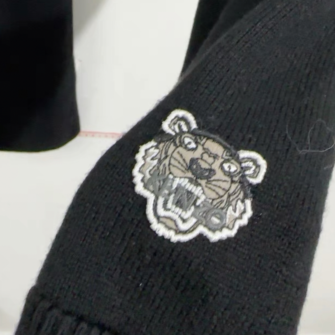 99新 KENZO/肯佐 HZ二手奢侈品Kenzo 虎头黑色围巾z056