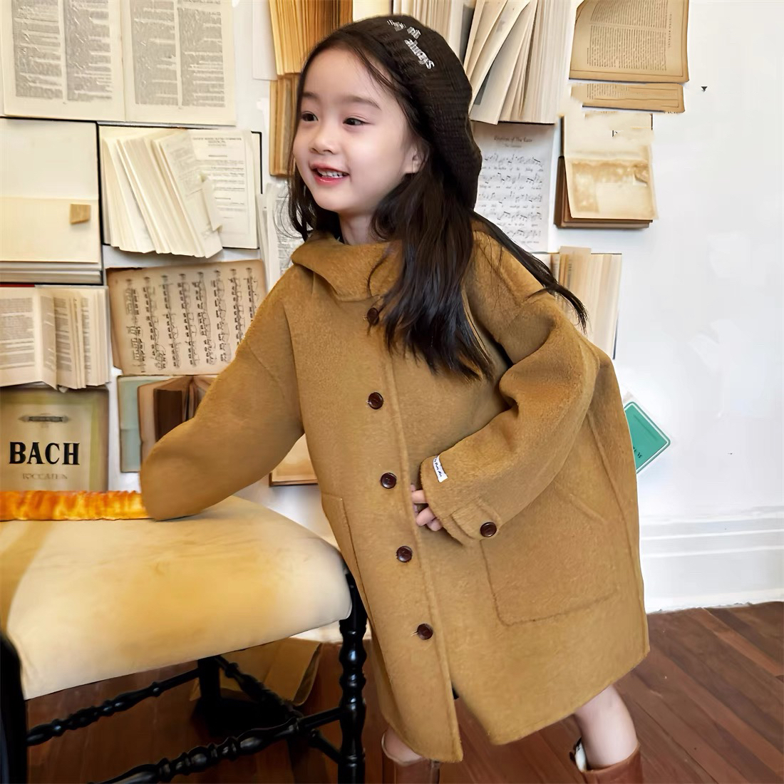 洋气儿童宽松大衣外套时尚百搭潮韩版童装女童大衣冬装