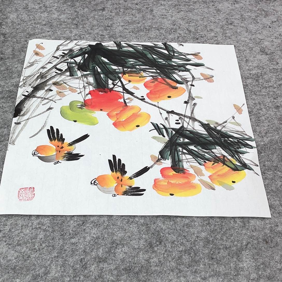 国画纯手绘花鸟山水