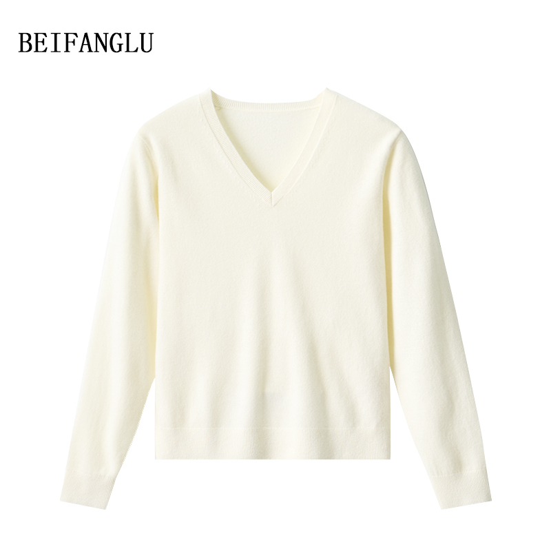 北方鹿100绵羊毛经典基础款女士百搭针织羊毛衫SL23