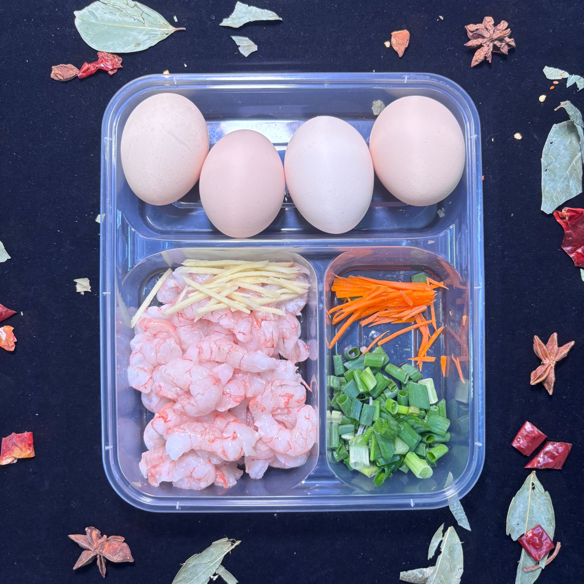 虾仁抱蛋（深海红虾仁）