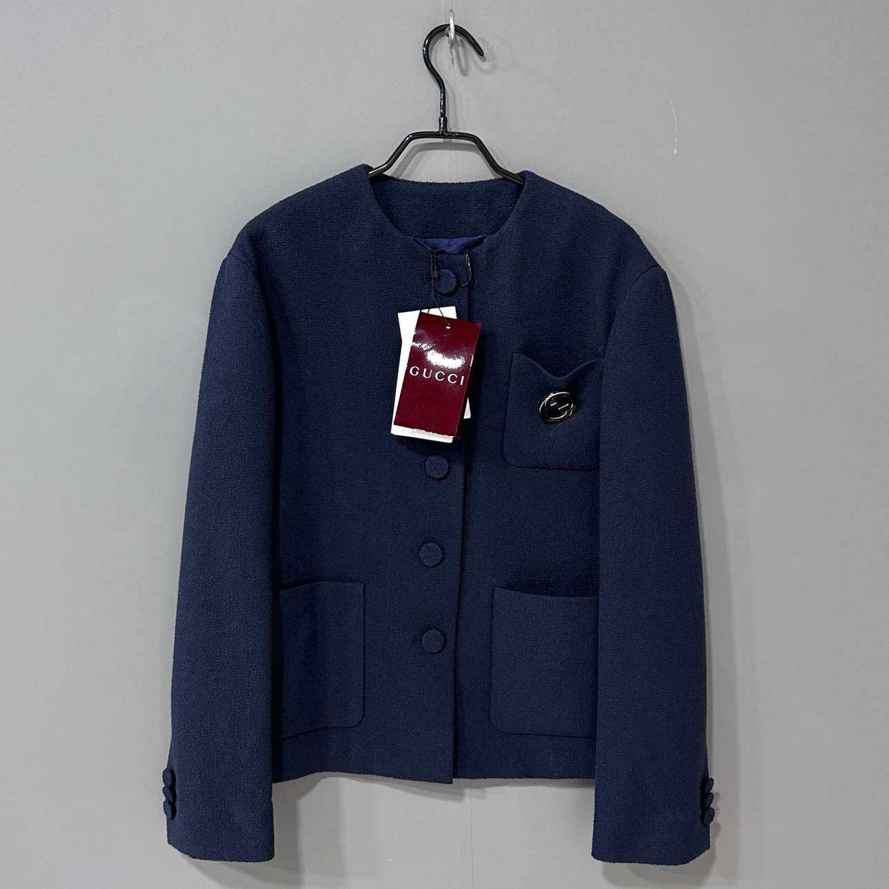 未使用 GUCCI/古驰 粗花呢金属徽标外套/40码/45289