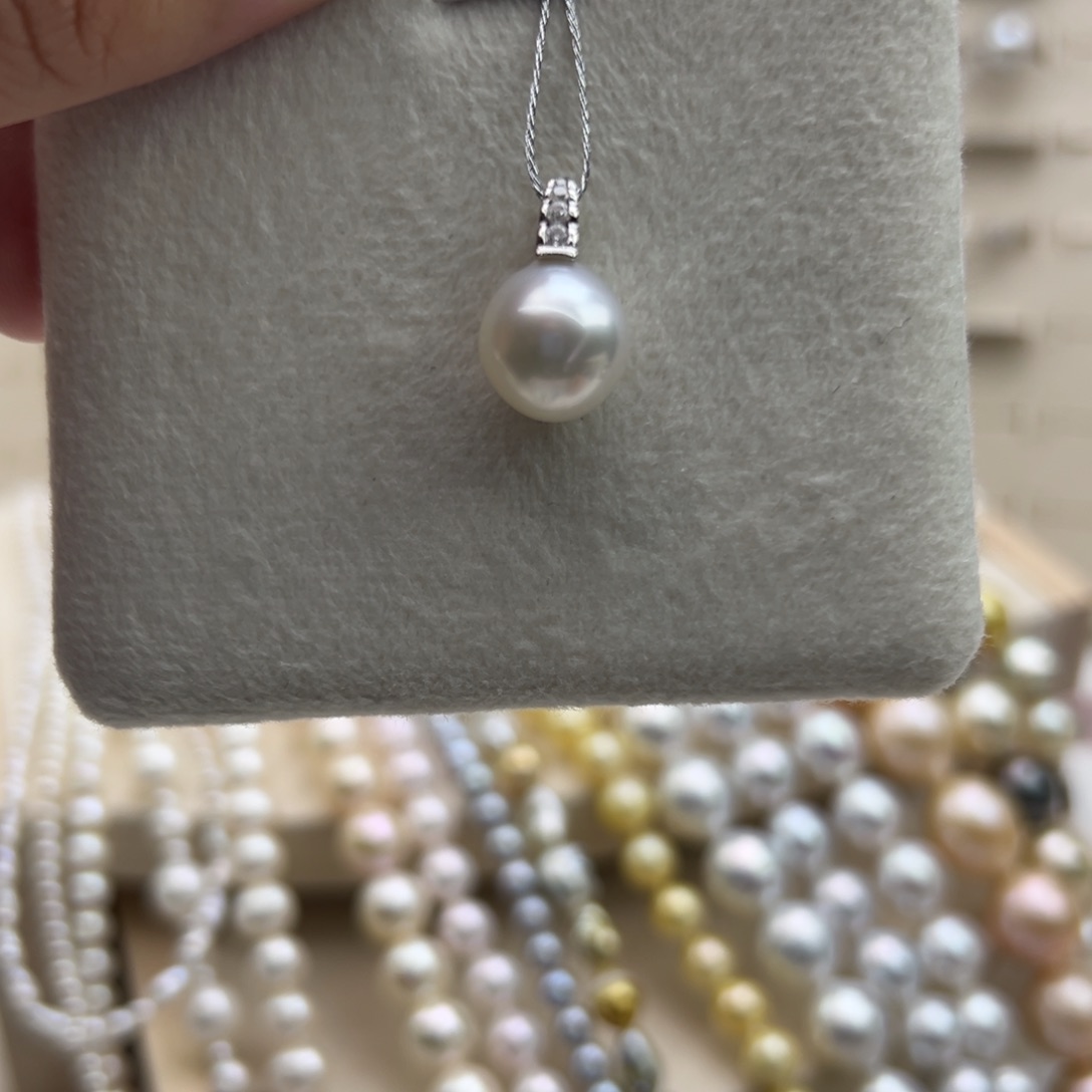 吊坠(不含链)银S925镶嵌海水珍珠10.5mm海水澳白吊坠