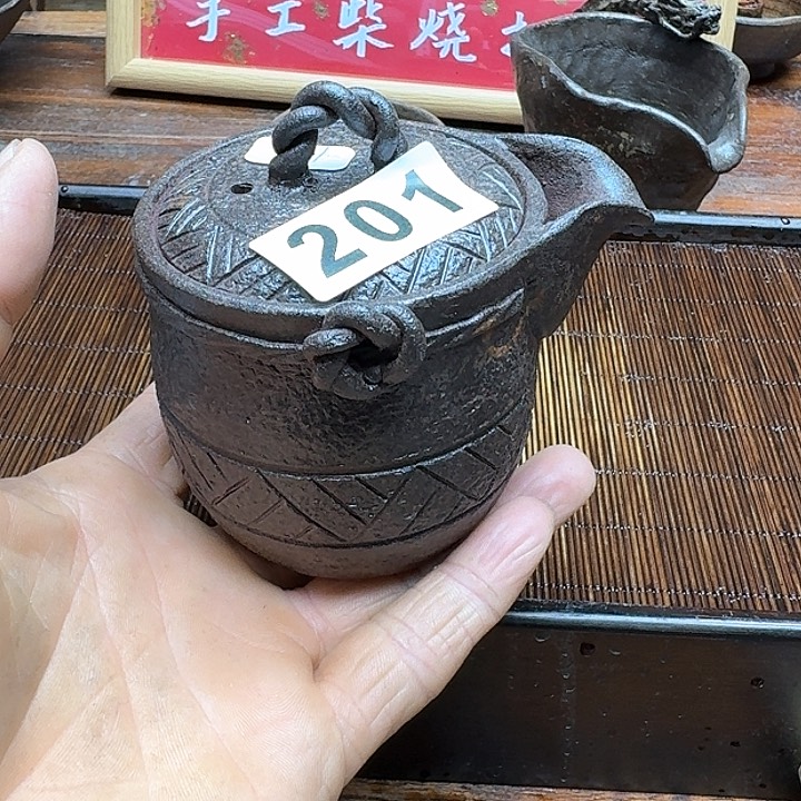 纯手工制作粗陶茶具