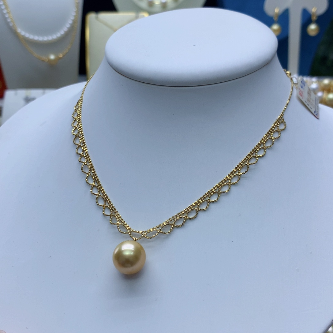 18K金镶嵌项链海水珍珠