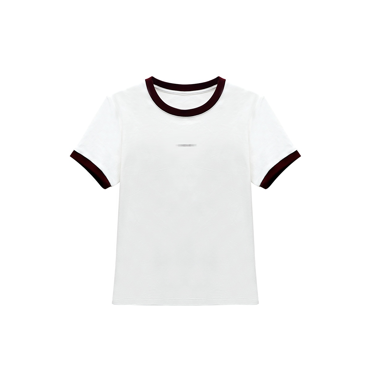 拼接短袖圆领纯欲方领短袖T恤夏季56