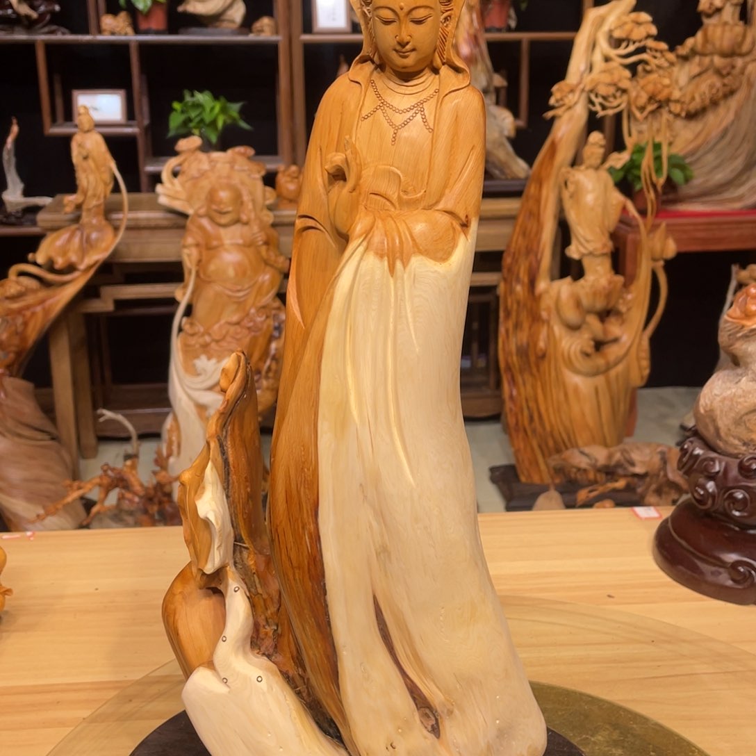 柏木（崖柏）山***音工艺品418