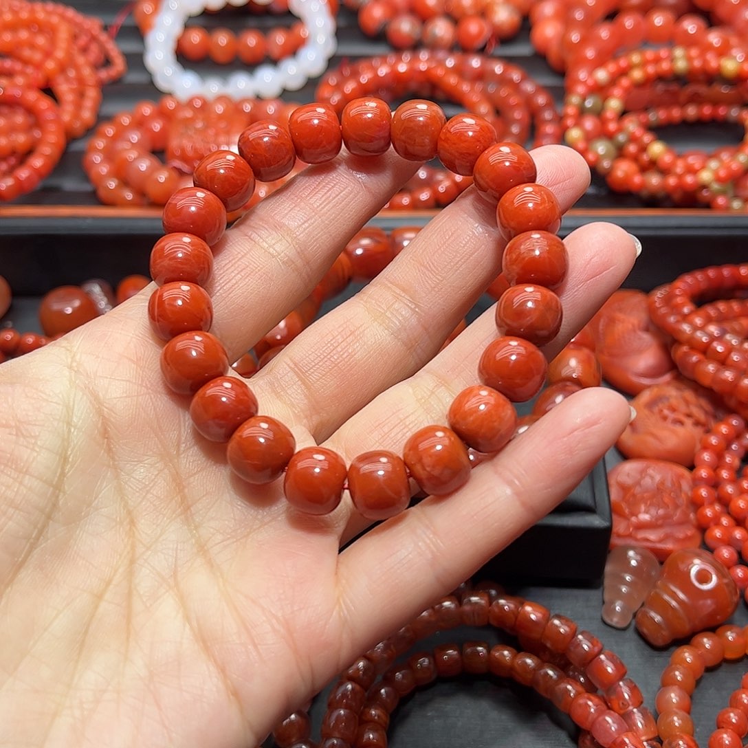 南红玛瑙手链未镶嵌