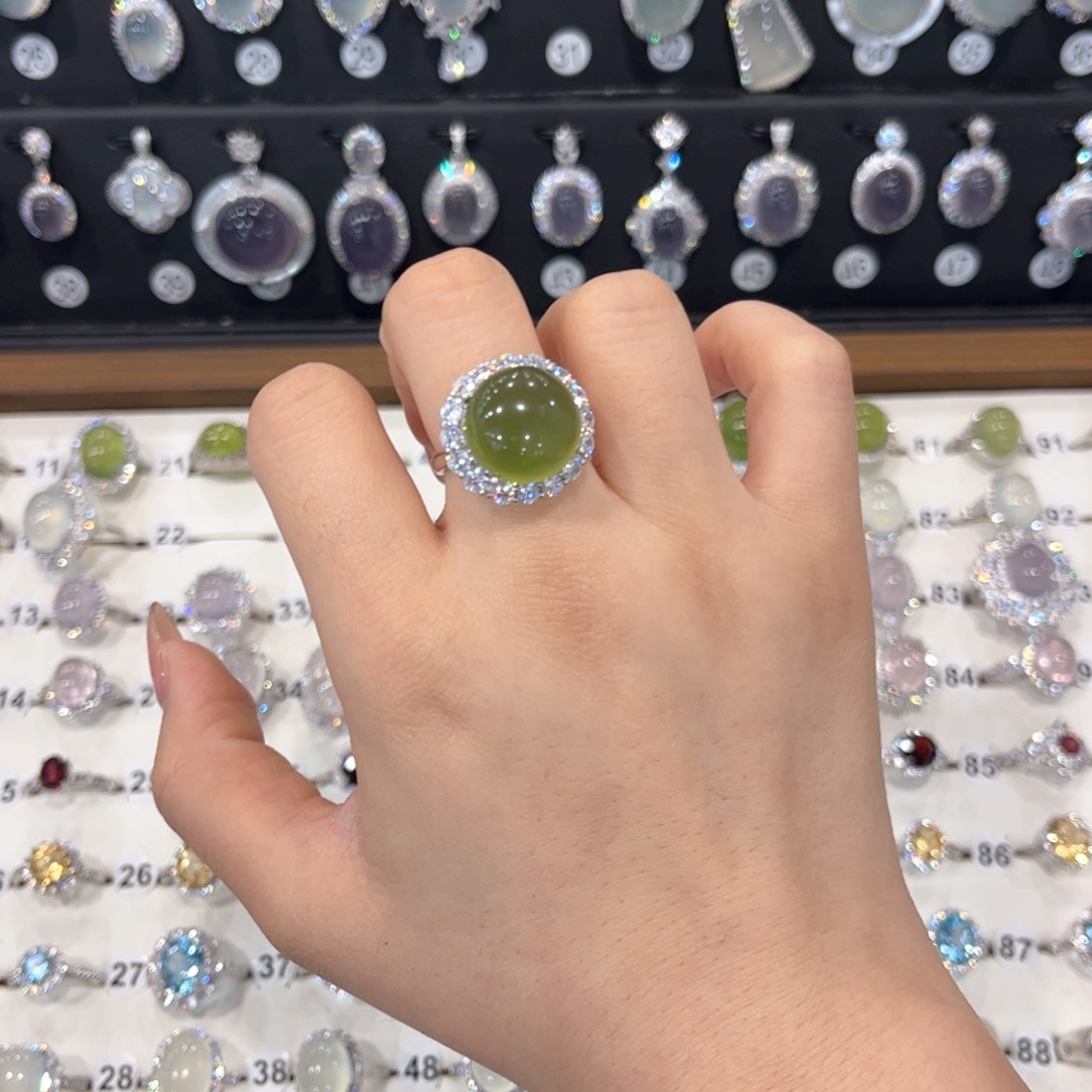 夏***_岫玉银S925镶嵌戒指