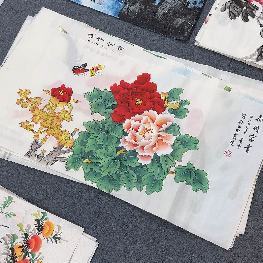 国画尺寸50X100手绘作品 