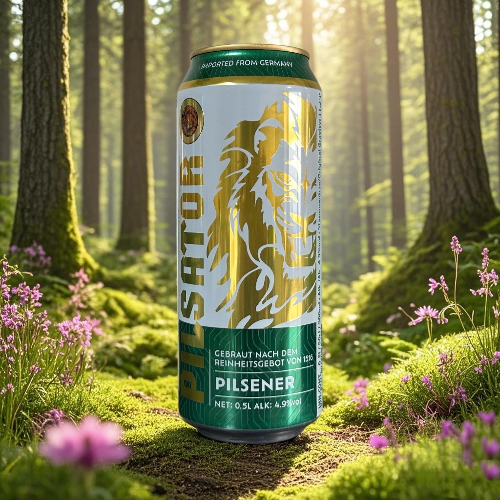 德国进口皇家勇士皮尔森啤酒 普路萨特通皮尔森啤酒500ml*24罐装