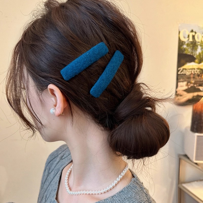 【2个装】复古蓝色碎发夹女边夹侧边刘海夹子头饰2025新款前额bb夹 商品图
