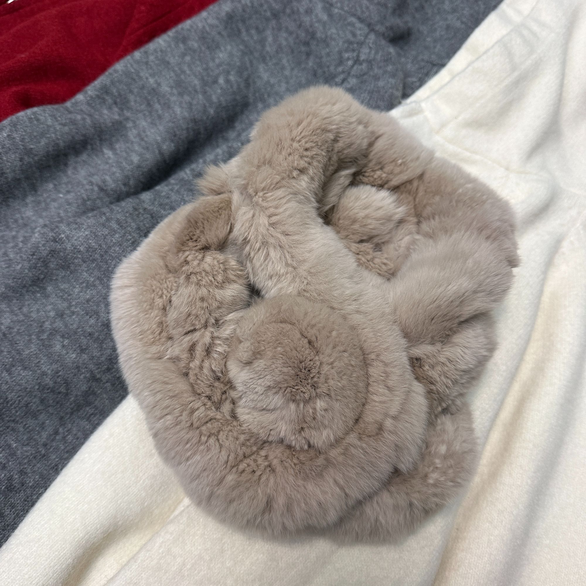 韩版獭兔毛围巾女冬季皮草围脖百搭真毛双面纯色加厚保暖简约气质