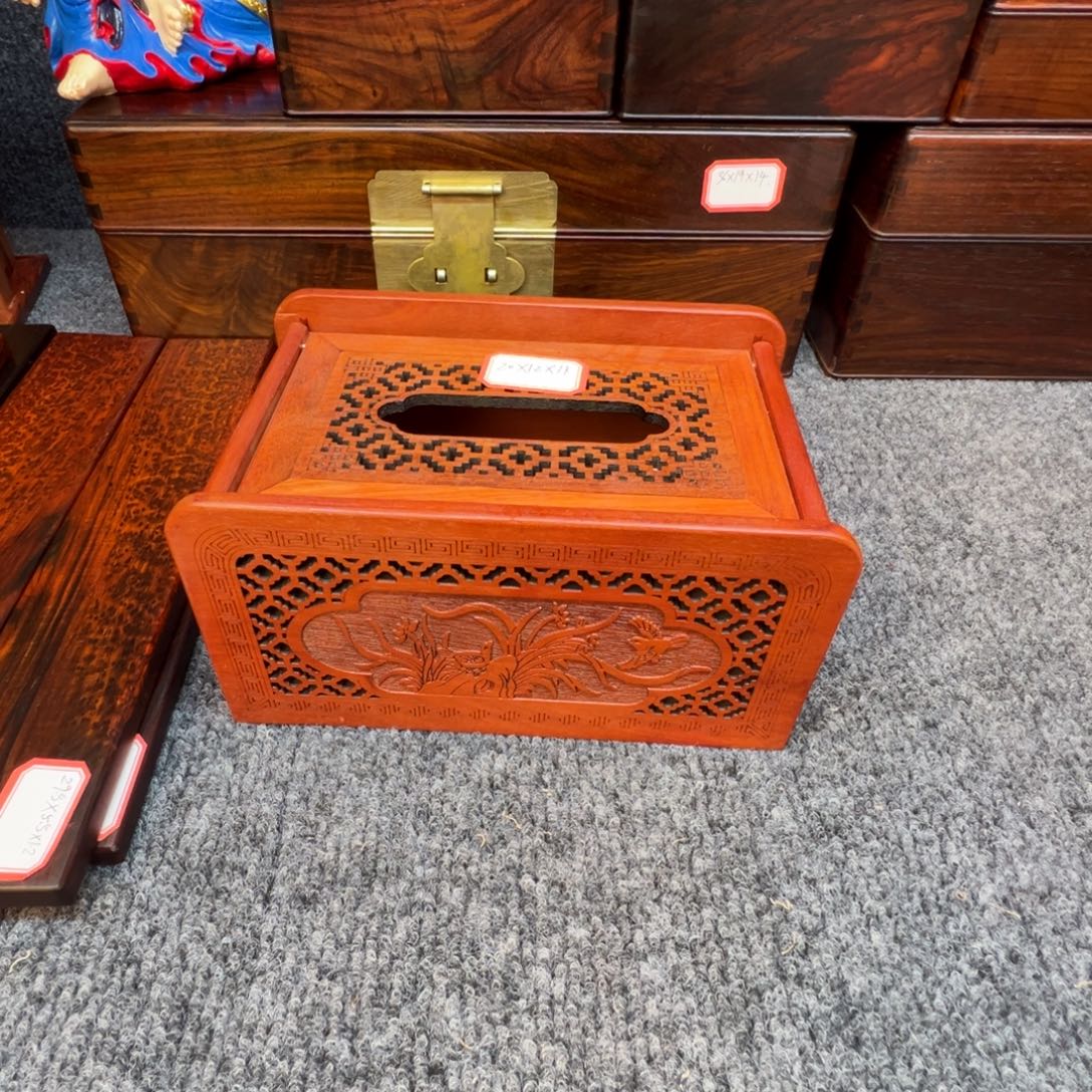 木缅花纸巾盒尺寸20×12×11