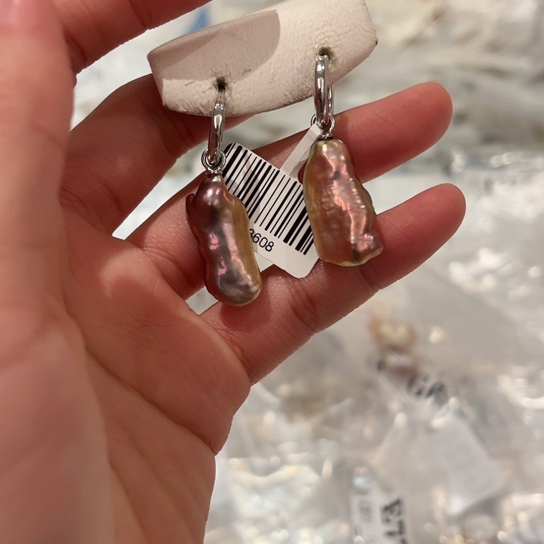 淡水珍珠耳饰合金