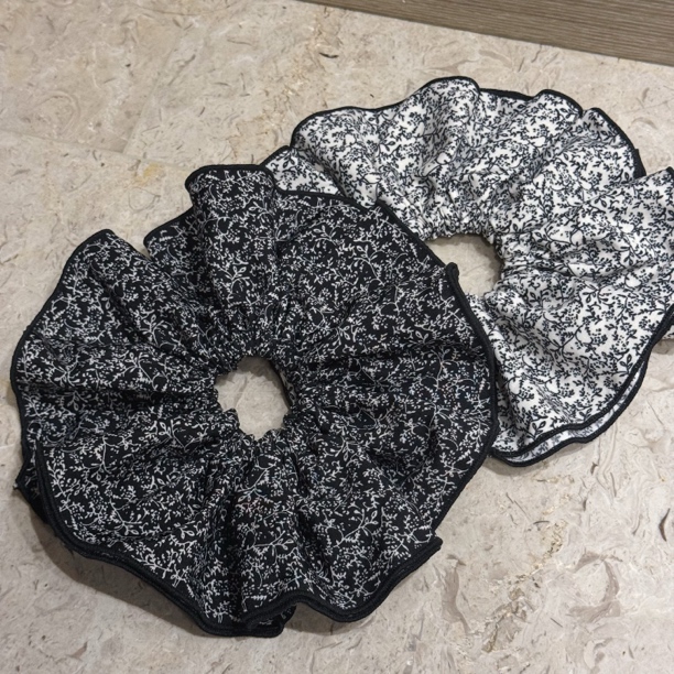 V09韩系新款法式少女小碎花大肠发圈扎马尾丸子头发绳