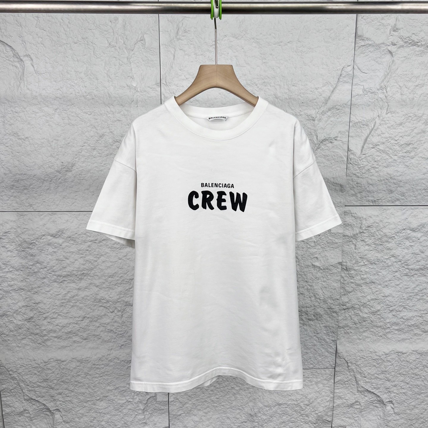 99新 Balenciaga/巴黎世家 L码/白色印花字母休闲短袖/10984843