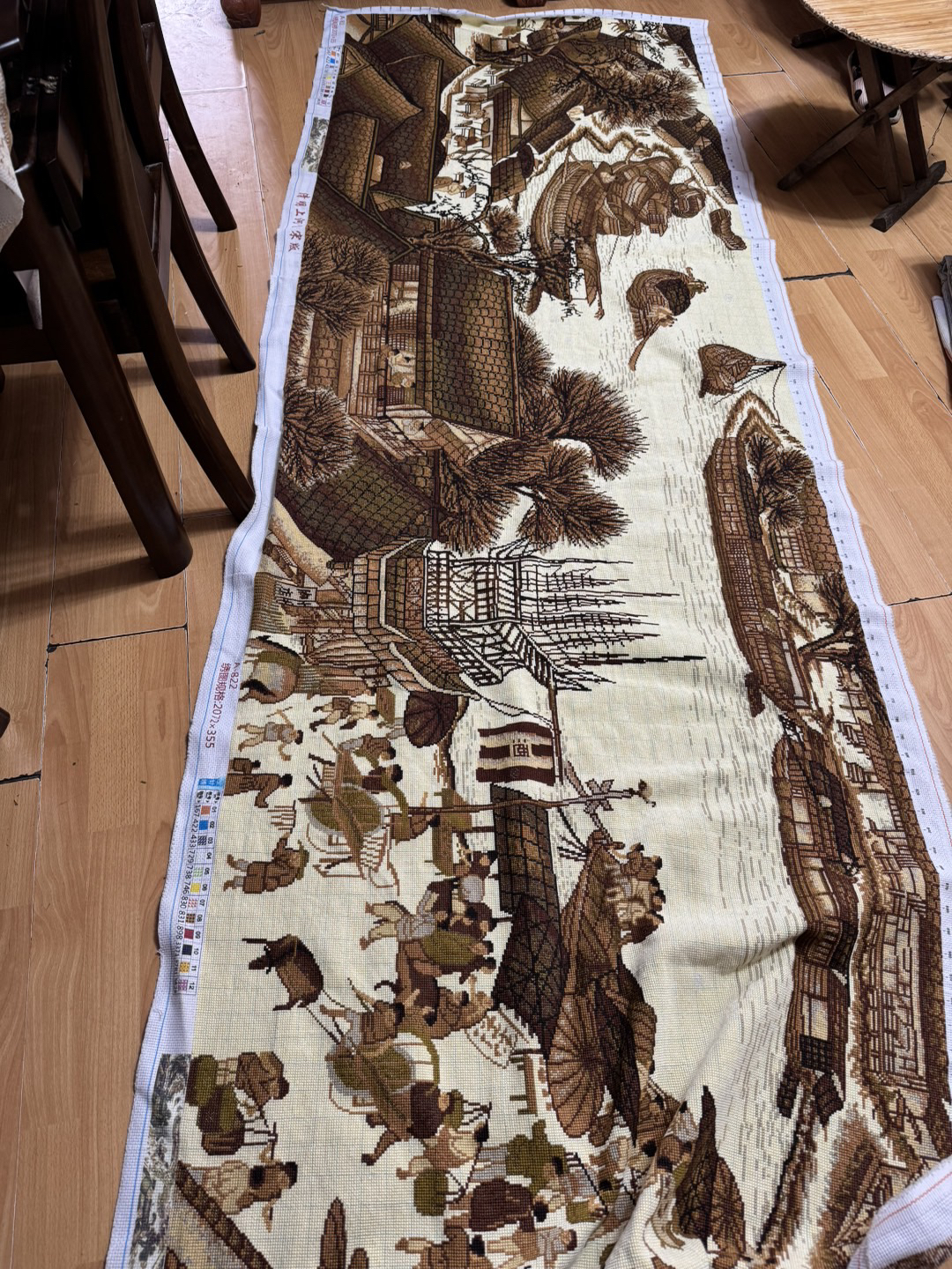 纯手工十字绣成品人工绣好的图清明上河图全景6米满绣宋版