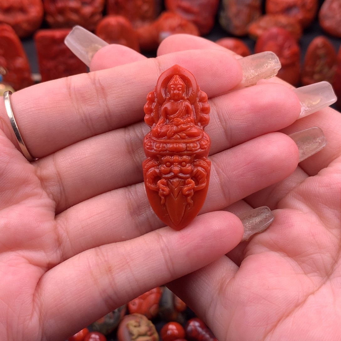 南红玛瑙南红川料货头精工大日如来金刚杵未镶嵌