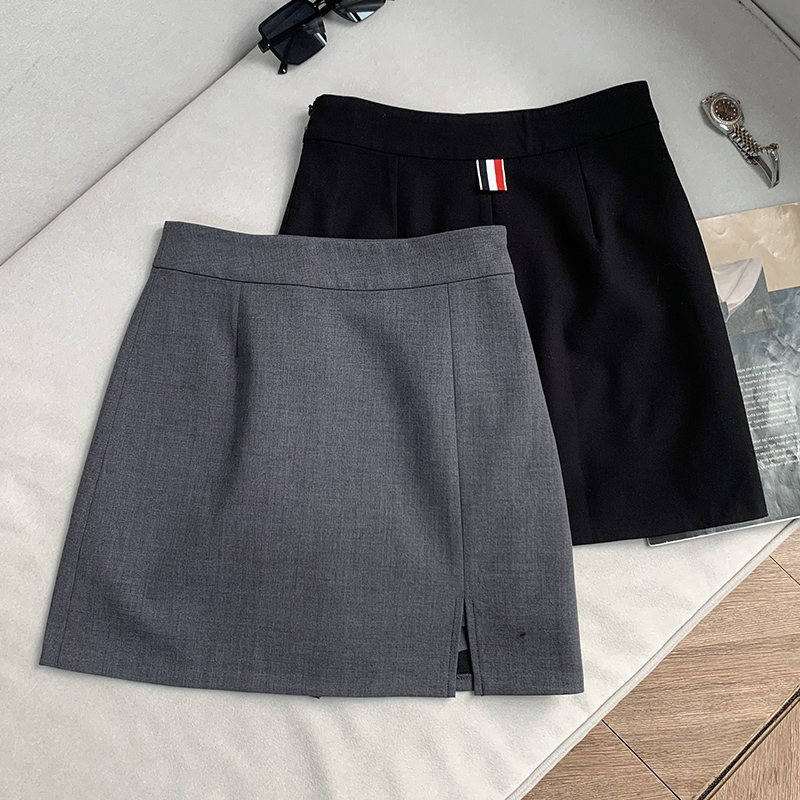 【南油溪溪】设计感半身裙西装短裙高腰防走光A字裙女800412