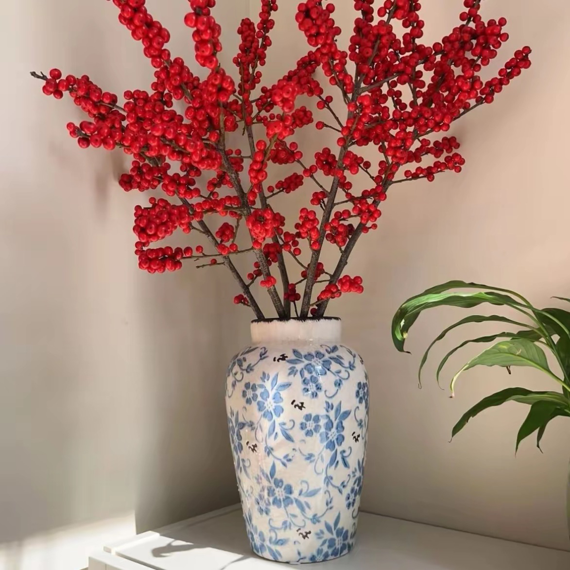 【北美冬青】鲜花年宵花水培喜庆红果吉祥富贵花卉枝条