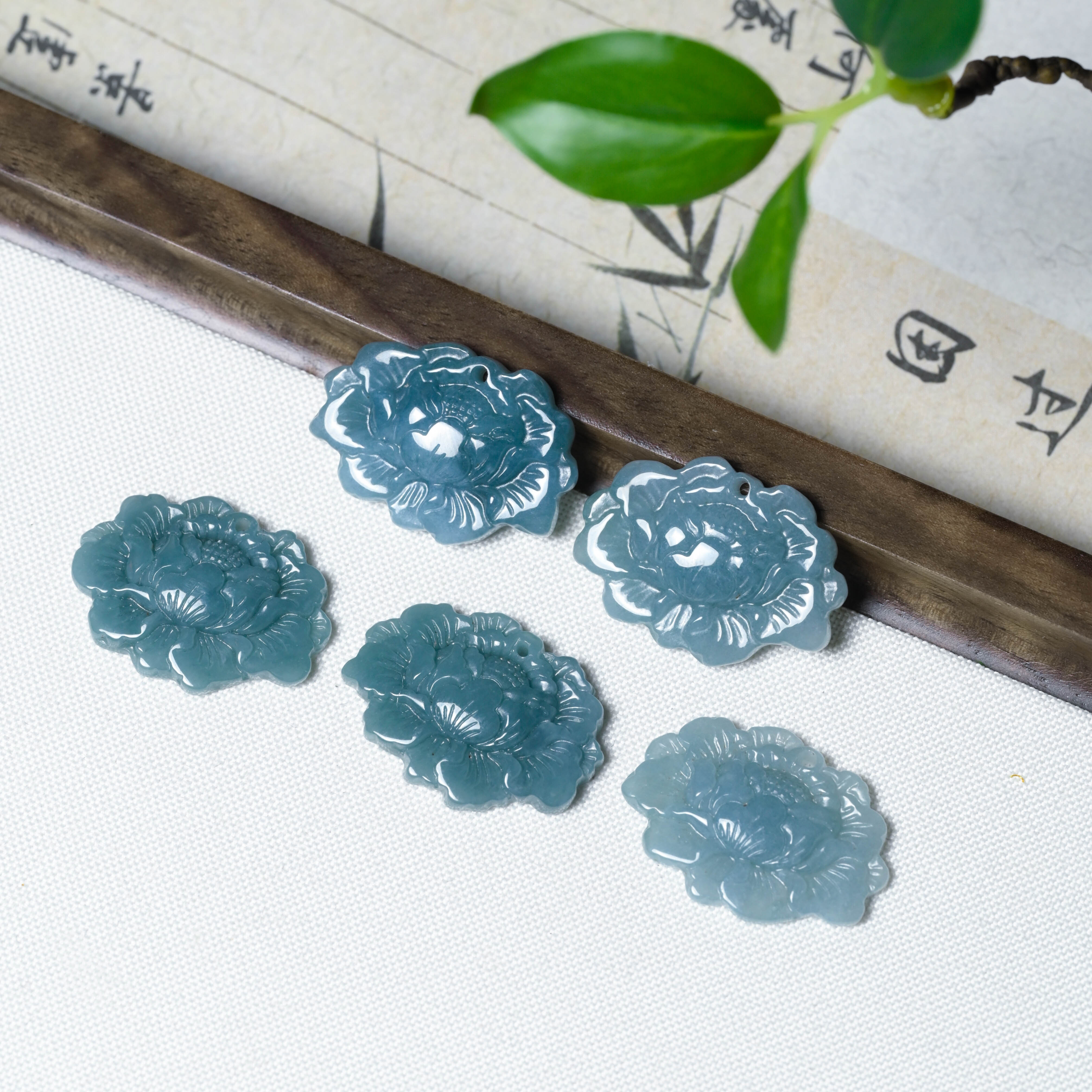 天然A货翡翠莲花吊坠@@JYYWL00085（多样性发其一）