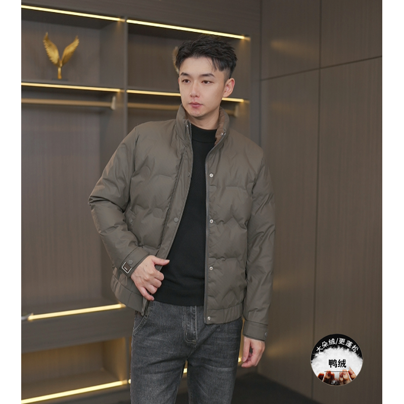 【免洗斜纹】冬季立领羽绒服保暖撞色时尚外套男8977