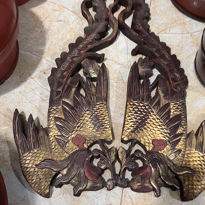 香榧木精美雕刻挂件花板