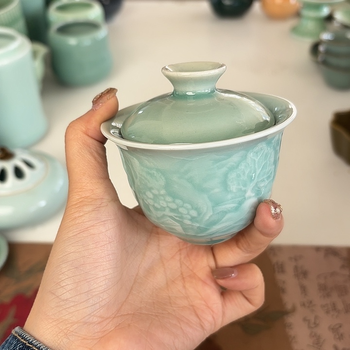 龙泉云间青瓷小米茶器