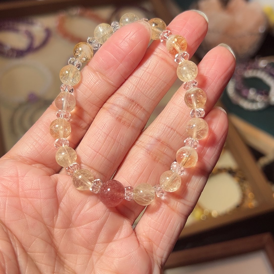 水晶手串未镶嵌黄