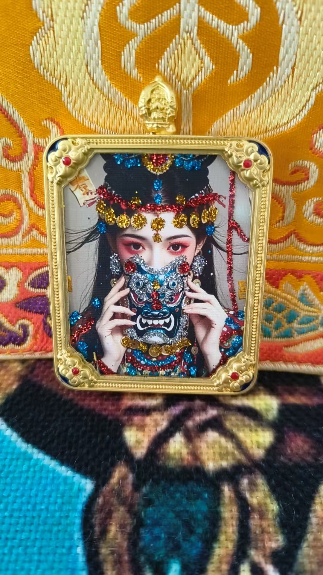 吊坠925银皮 扎基娘娘唐卡项链复古吊坠