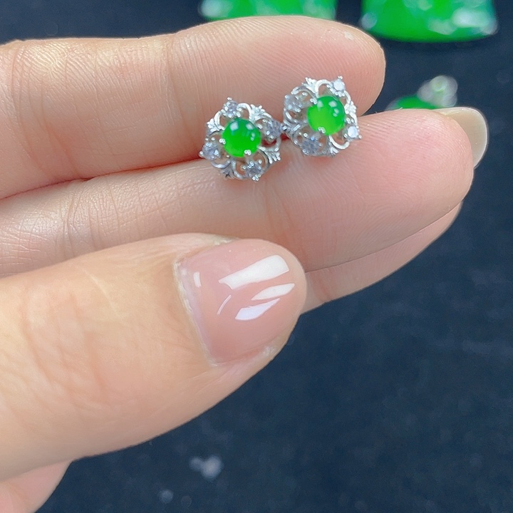 翡翠吊坠(不含链)银S925镶嵌