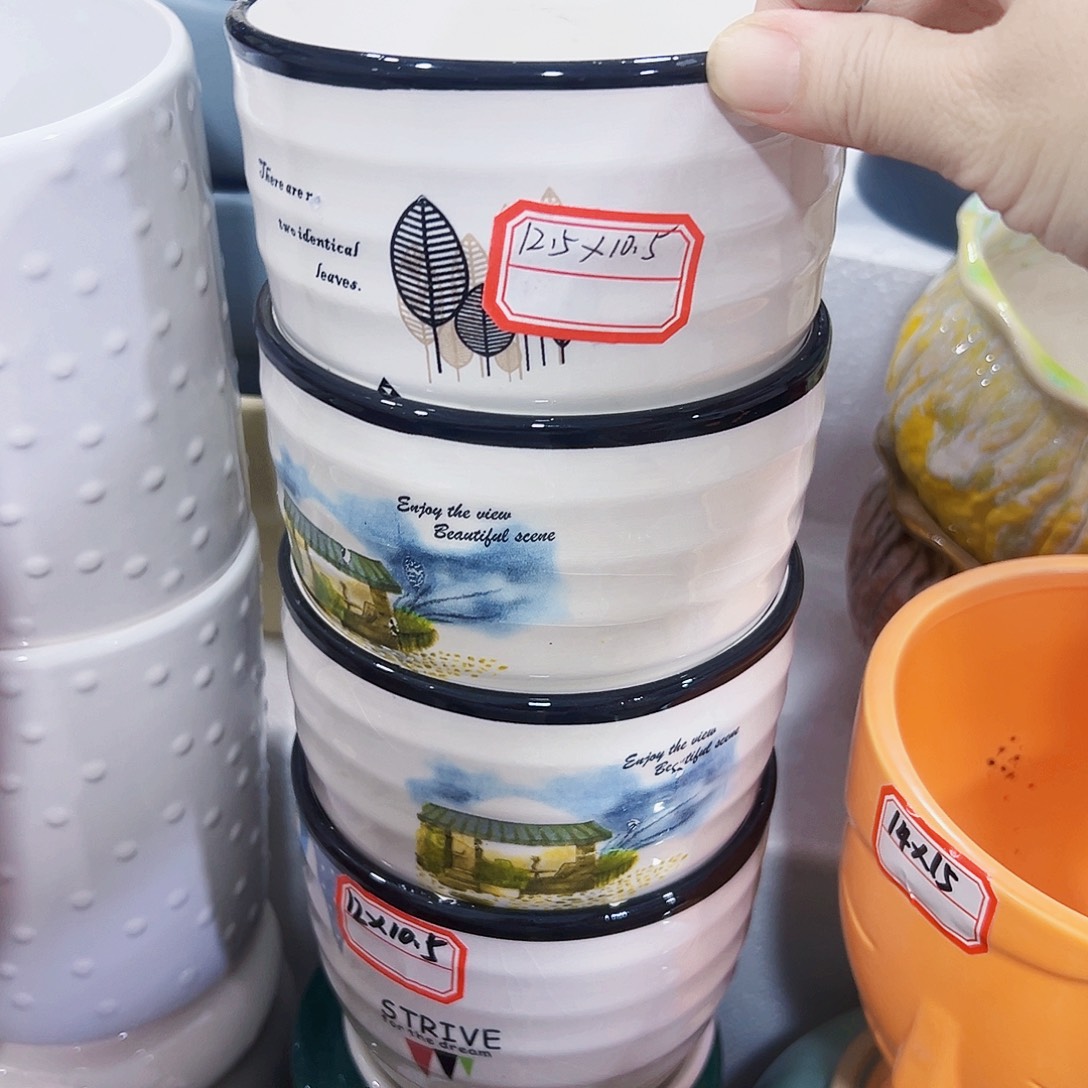 外贸尾单陶瓷花盆凑单10米包邮