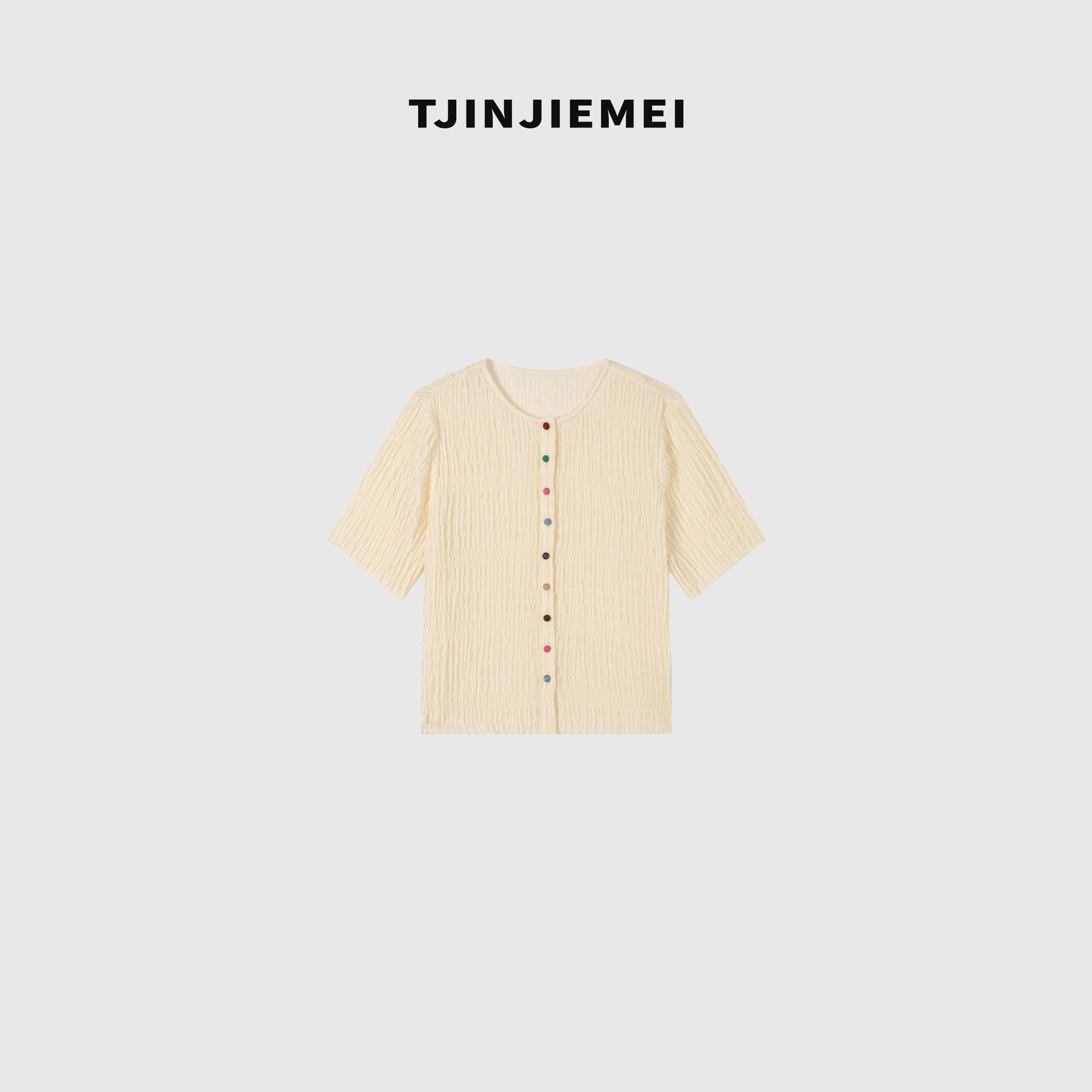 T井姐妹【糖豆】设计感精致显白开衫百搭气质短袖KS2504-ZT286