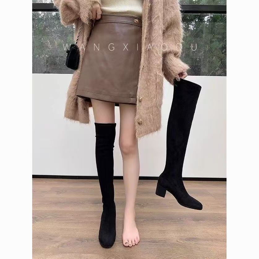 肥仔女鞋 520-1  秋冬新款时尚百搭气质长靴女靴